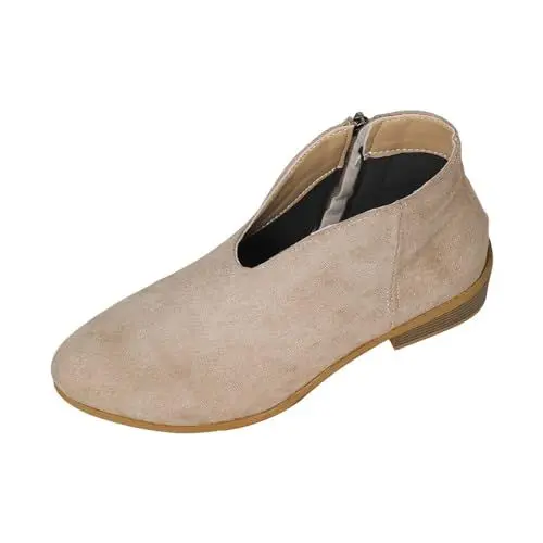 Produktbild: Generisch meine bestellungen anzeigen Stiefel Damen Schwarz Damen Flach Rutschfeste Laufsohle Elegant Klobiger Blockabsatz Spitze Zehe Lan damen sandalen sale schuhe damen sale marken