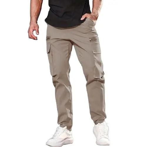 Produktbild: Generisch modische Stretch-Denim-Hose mit Mehreren Taschen Denim-Jeans mit Schnalle Arbeitshose Slim Fit Herren Cargo Jogginghose Herren Lang Hosen MäNner Arbeit Arbeitshose Mit Latz