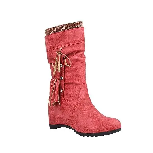 Produktbild: Generisch on schuhe damen sale Winterstiefel Damen Damen Chelsea Mit Rutschfest Sohle Elegant Klobiger Blockabsatz Spitze Zehe Lang sale angebote 4 euro artikel