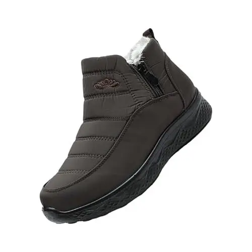 Produktbild: FNKDOR Winterstiefel Damen Gefüttert Snow Boots Schuhe Winterschuhe Schneestiefel Schneeschuhe mit Seitenreißverschluss (Coffee, 41)