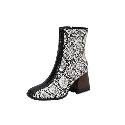Produktbild: Generisch warehouse deal Langschaft Stiefel Damen Damen Flach Rutschfeste Laufsohle Elegant Klobiger Blockabsatz Spitze Zehe 4 euro artikel sale damen bekleidung