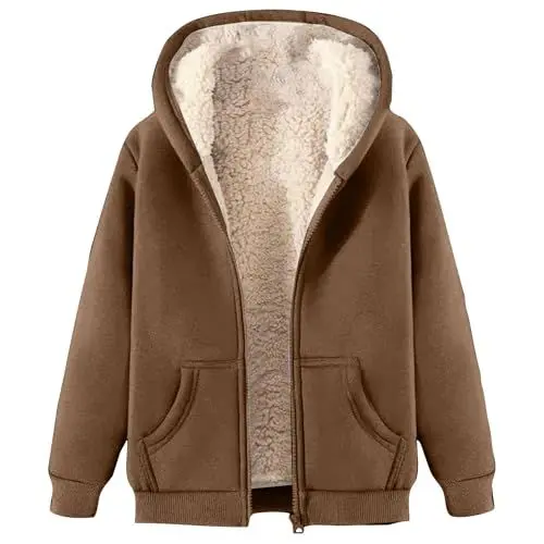 Produktbild: Generisch warehouse deal retourenware, Winterjacke Herren Fleecejacke Warme Gefütterte Jacke Männer Mantel mit Reißverschluss Herren Winddicht Wintermantel Sweatjacke, blitzangebote