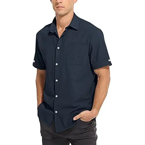 Produktbild: Generisch sommerhemd Herren Slim fit Langarm Button down Hemden Hemden Herren karriert Baumwolle Herren holzfäller Hemden Trachtenhemd Herren weiß Kurzarm Hemden männer modern