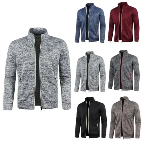 Produktbild: Generisch sonderangebote & restposten, Sweatjacke Herren ohne Kapuze Freizeit Jacke Übergangsjacke Sport Herren-Jacken Trainingsjacke Slim Fit Sweatjacke mit Kapuze, mantel damen sale