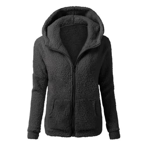 Produktbild: Generisch steppjacke damen Fleecejacke Winterjacke Warm Winter Teddyjacke Thermojacke Teddy Fleece Jacken Teddyfleece Jacke Fellmantel PlüSchjacke mit Taschen Fleecemantel