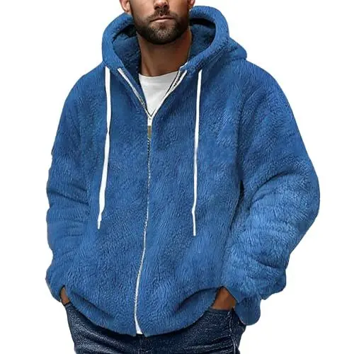 Produktbild: Generisch strickjacke Fleecejacke Herren Jacke Herren Kapuzenjacke Warm Fleece Winterjacke Blouson Softshelljacke Einfarbiger übergangsjacke Winter Trainingsjacke Bequem Fit Sweatjacke sportjacke