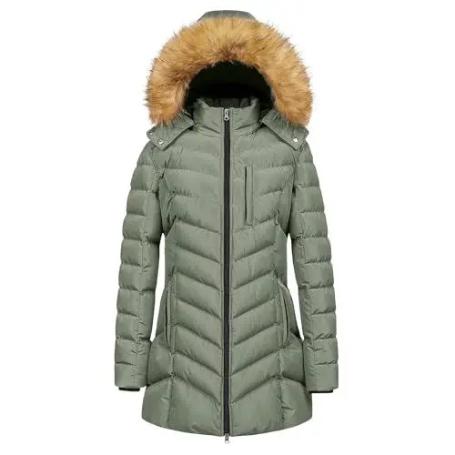 Produktbild: Generisch teddyjacke damen Winterjacke Lang Warm Daunenjacke Puffer Jacke Steppjacke mit Kapuze Gepolsterte Daunenmante Langärmelige Steppmantel Dicke Parka Thermal Mantel daunenmantel damen