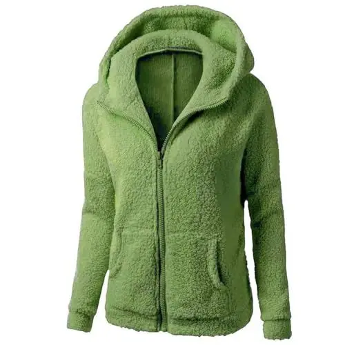 Produktbild: PcLeam Sweatjacke Damen Jacke Mit Kapuze Übergroße Teddyjacke Zipper Hoodie Oversize Teddy Jacke Langarm Kapuzenjacke Lange Fleecejacke Warme Winddichter Sweatjacke(B GN2,M)