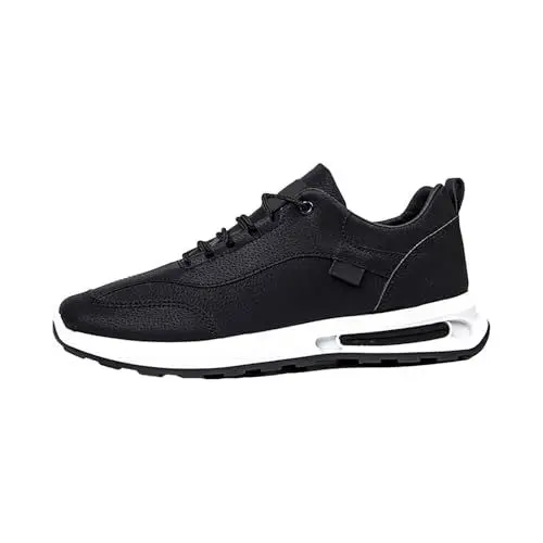 Produktbild: Generisch und Wintermode für Herren mit Schnürung, Bequeme Freizeitschuhe aus Mesh für Herren Compatible with Motorrad Schuhe Herren Chopper (Black, 43)
