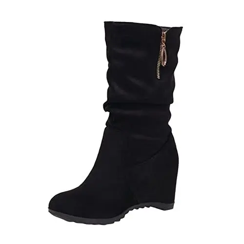 Produktbild: Generisch warehouse deal Reitstiefel Damen Damen Chelsea Mit Rutschfest Sohle Elegant Klobiger Blockabsatz Spitze Zehe Langsc artikel unter 2 euro weihnachten sale