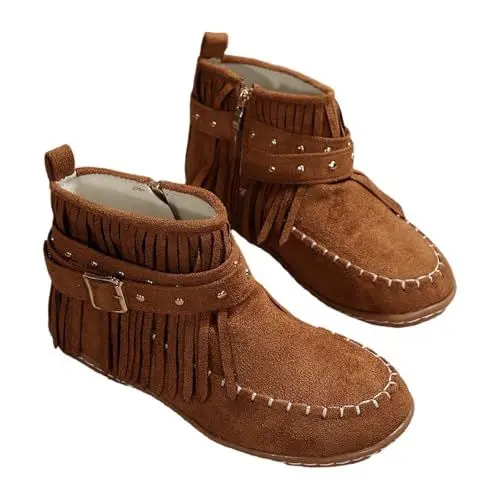 Produktbild: Generisch warehouse deal Reitstiefel Damen Damen Flach Rutschfeste Laufsohle Casual Spitze Zehe Klobiger Blockabsatz Winterst black week angebote barfußschuhe damen sale