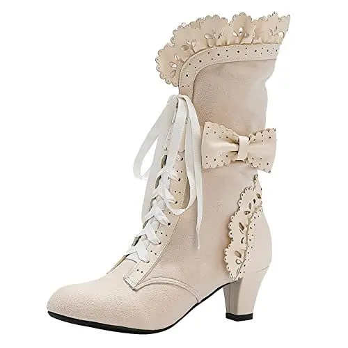 Produktbild: Generisch warehouse deal retourenwareReitstiefel Damen Kniehohe Damen Westernstiefel Damen Chelsea Mit Rutschfest Sohle Elegant Klobiger Blockabsatz Spitze Z on schuhe damen sale