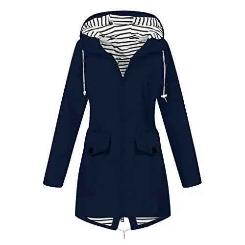 Produktbild: Generisch sale angebote damen, Regenjacke Damen Wasserdicht Atmungsaktiv Winddichter Regenmantel Übergangsjacke Kapuze Windbreaker Trenchcoat 2024 Windjacke, sonderangebote schnäppchen