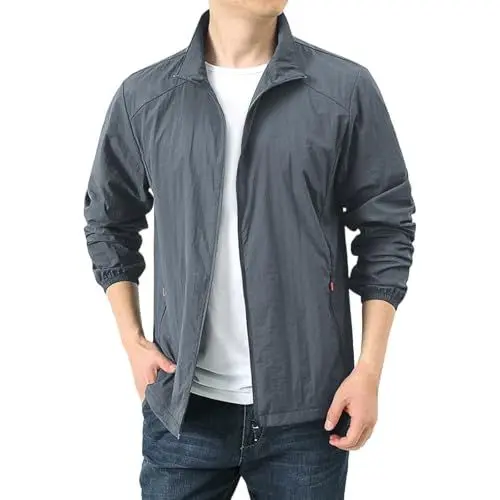Produktbild: generisch DüNne Sommerjacke Herren Sonnenschutz Jacke Leichte Regenjacke Softshelljacke Freizeitjacke Angeljacke Sportlich Allwetterjacke Trainingsjacke üBergangsjacke Outdoorjacke