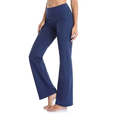 Produktbild: generisch Flare Hose Sport Taille Hose Hose High Fitness Damen Gerade Yoga Leggings Ausgestellt für Yoga Bein mit Breite Yogahose Form Belt Hose Damen (Blue, XL)