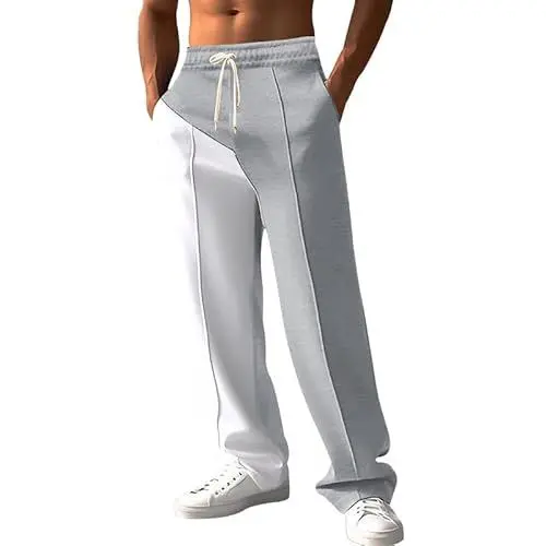 Produktbild: generisch Herren Anzughose mit Bügelfalte und dehnbarem Bund Klassisch geschnittene Outwear Schlupfhose Herren (Grey, XL)