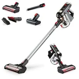 Produktbild: Genius Invictus X9 Set 14-teilig Akku-Staubsauger - Akkusauger mit Mini-Elektrobürste, Hochleistungs-BLDC Motor, Ladestation | freistehend HEPA 25,2V 380W kabellos beutellos, A28142, Schwarz