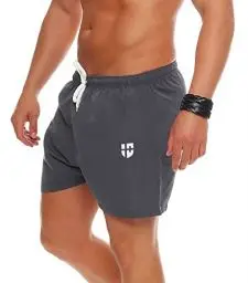 Produktbild: Gennadi Hoppe Herren Badeshorts Männer Badehose Jungen Schwimmhose Schwimmshorts Boardshorts Bademode Swimming Wasser Shorts sportlich leicht lässig klassisch modern stylisch kurz grau graue XS H8332