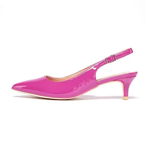 Produktbild: GENSHUO Slingpumps Kitten Heels Damen Klassische Schuhe mit Niedrigem Absatz Rosa H 39EU