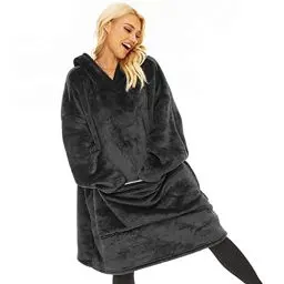 Produktbild: Gentlewarm Hoodie Decke mit Ärmeln und KapuzeDamen, Decken Hoodie Damen Ultra Weiche Sherpa Fleece Hoodie Sweatshirt mit Big Pocket Geeignet Kapuzenpullis für Männer und Frauen