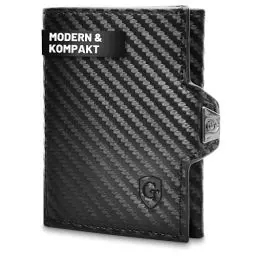 Produktbild: GenTo - Slim Wallet mit Münzfach & RFID NFC Schutz - Mini Geldbörse - dünnes schmales Kartenetui Geldklammer Kreditkartenetui Herren & Damen - inklusive Geschenkbox