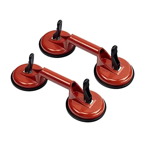 Produktbild: Genubi Industry Saugheber (2er Pack) aus robustem Aluminium, Vakuumplattengriff, GlasSaugnäpfe zum Anheben, als Glasheber, Glassauger, Glasträger, 100kg tragfähiger Vakuumheber
