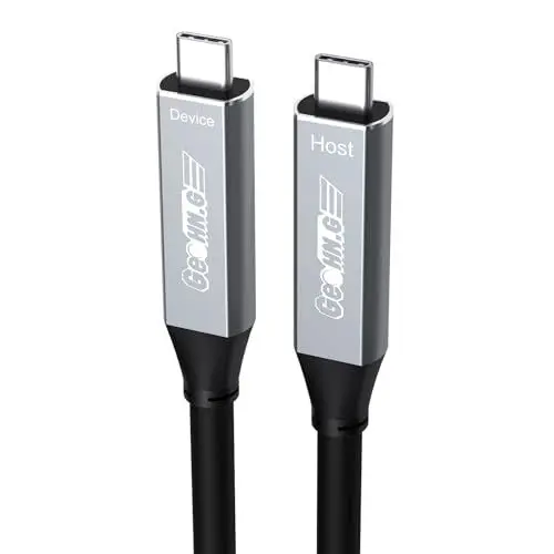 Produktbild: GeoHN.G Full-Featured Glasfaser USB-C auf USB-C Kabel 15M, 5Gbps USB 3.2-Videokabel mit PD 60W, unterstützt 2-Lane DP1.4 und 4K@60Hz Videoausgang für VR, Webcam, TV, Laptop, Videokonferenz