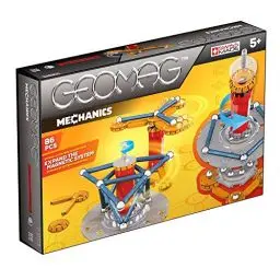 Produktbild: GEOMAG - MECHANICS 86 Teile - Magnetische Konstruktionsspiele für Kinder ab 5 Jahren - Bausteine mit 24 Kugeln, 29 Stäben, 13 Scheiben - Magnetische Bausteine - Hergestellt in der Schweiz