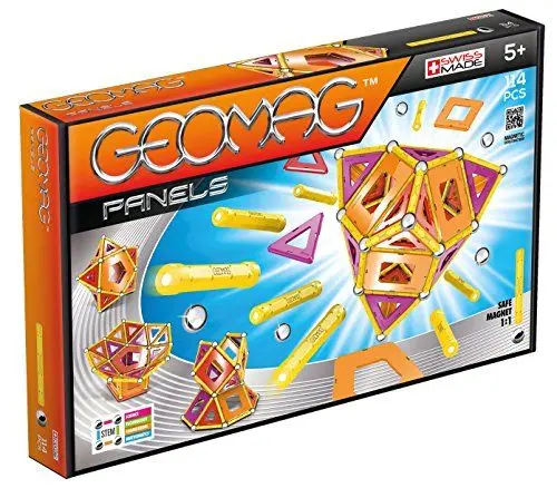 Produktbild: GEOMAG - PANELS 114 Teile - Magnetisches Konstruktionsspielzeug für Kinder ab 5 Jahren - STEM-Magnetspiele mit 38 Stäben, 36 Kugeln, 40 Paneelen - Fördert 3D-Kreativität - Hergestellt in der Schweiz