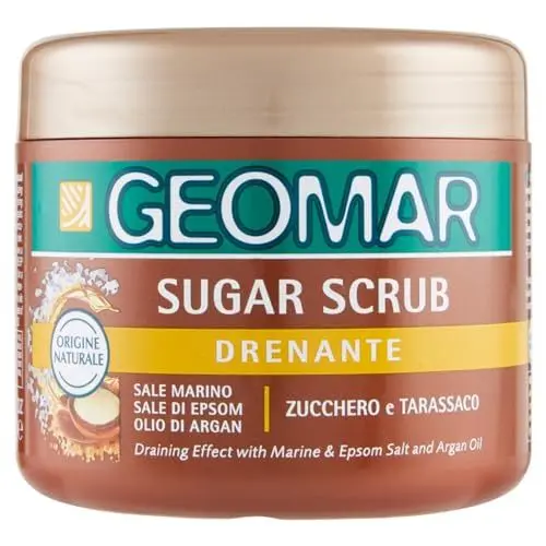 Produktbild: GEOMAR | Entwässerndes Sugar Scrub, Mit Meersalz, Epsom-Salz, Arganöl und Extrakte aus Zucker und Löwenzahn, 95% Natürlichen Ursprungs, Made in Italy, 600 g