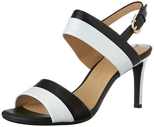 Produktbild: Geox D AUDIE B, Damen Slingback Sandalen, Weiß (WHITE/BLACKC0404), 36 EU