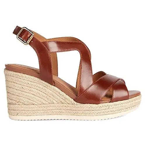 Produktbild: Geox Damen D Ponza Espadrille Wedge Sandal, Brown, 36.5 EU
