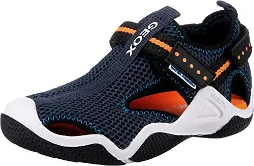 Produktbild: Geox Jungen Jr Wader Sport Sandal, Navy Orangefluo, 33 EU