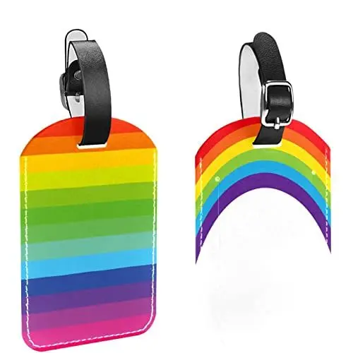 Produktbild: Gepäckanhänger,2er-Pack Etiketten,Kofferanhänger,Regenbogen,Gepäckanhänger Sichtschutz Reisetasche