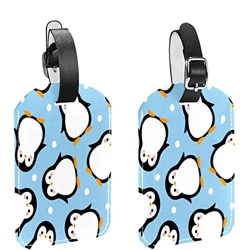 Produktbild: Gepäckanhänger,2er-Pack,Cartoon-Pinguin,Gepäckanhänger Datenschutz Reisetaschenetiketten Kofferanhänger