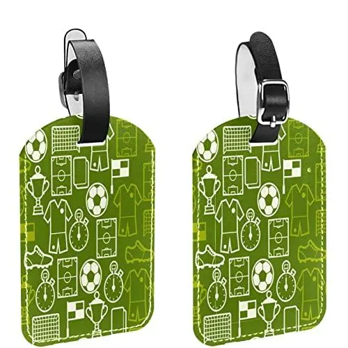 Produktbild: Gepäckanhänger,2er-Pack,Sport-Fußball-Symbole,Gepäckanhänger Datenschutz Reisetaschenetiketten Kofferanhänger