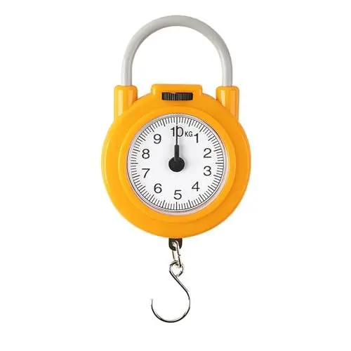 Produktbild: Gepäckwaage mit Griff, Federwaage, 10 Kg, Koffer-Gepäckwaage, Gepäckgewichtswaage für Genaues Gewicht, Koffer, Taschen, Handtaschen, Gepäck, Zuhause, Reisen (YELLOW)