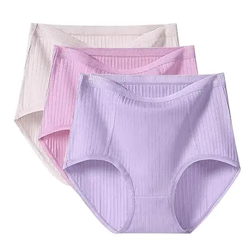 Produktbild: Gepolstert 3er-Pack Damen-Slips in Übergröße, XL 6XL, hoch taillierte Slips, Damenunterwäsche, vollständige Abdeckung, Unterwäsche für Frauen TräGerloser BH GroßE GrößEn Sport (Blue, XXXXXXL)