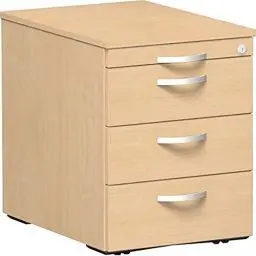 Produktbild: Gera Möbel S-530151-BU Rollcontainer Venedig mit 3 Kunststoff-Schubfächern und 1 Materialschubfach, 43 x 60 x 56,6 cm, buche