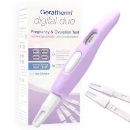 Produktbild: GERATHERM digital duo – digitaler Schwangerschafts- & Ovulationstest/Kombi-Test/2-in-1/Kinderwunsch-Set 7x Eisprung 2x Schwangerschaft/Sensitivität 25 mIU/ml
