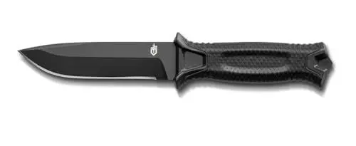 Produktbild: Gerber Messer mit glatter Klinge und Holster, Klingenlänge: 12,2 cm, Strongarm Fixed Blade Survival Knife, Schwarz, 31-003654