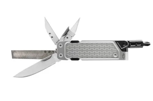 Produktbild: Gerber Multifunktionswerkzeug mit 7 Funktionen, Messer mit glatter Klinge, LockDown Drive, Edelstahl/5Cr15MoV, Silber, 31-003705