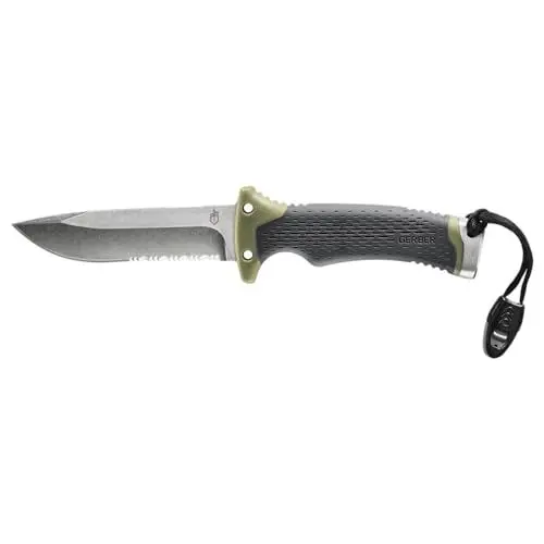 Produktbild: Gerber Outdoor/Survival-Messer mit Teilwellenschliff, Ultimate Survival Fixed, Klingenlänge: 12 cm, Rostfreier Stahl, 30-001830, Schwarz