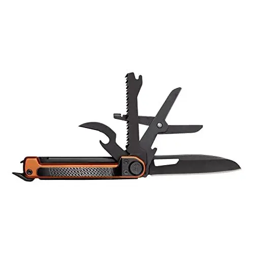 Produktbild: Gerber Taschenmesser mit 7 Funktionen, Multitool mit glatter Klinge, Mit Schere und Säge, ArmBar Scout, Schwarz/Orange, Edelstahl/Aluminium, 1064396