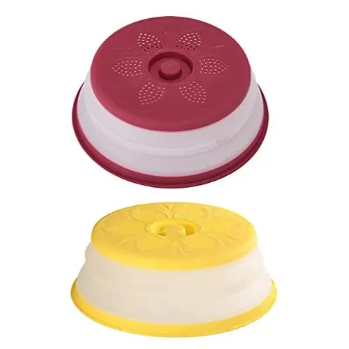Produktbild: Gericht 2 Stücke Mikrowellen Abdeckhaube Lebenstmittel Abdeckung Mikrowellendeckel Speisehaube Fliegenhaube Kuchenhaube Tellerhaube Spritzschutz Abdeckung für Cover Fliegenschutz