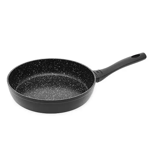Produktbild: Gerlach Granitex Pfanne Keramik Beschichtet Bratpfanne Marmor Keramikpfanne Bratpfannen Induktionsgeeignet Für Elektro Gas Keramik Induktion Herd Küche Küchenzubehör Pfannen 28 cm Schwarz