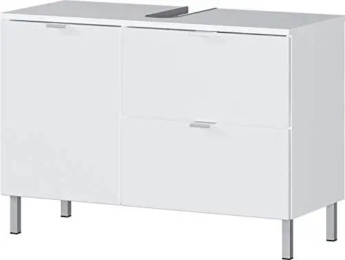 Produktbild: Germania WB-Unterschrank 8530-84 GW-MAURESA, in weiß, Froten in Hochglanz, EIN Schubkasten, Oberboden mit Aussparung für Siphon, 80x56x34 cm (BxHxT)