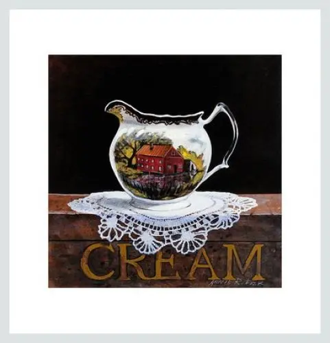 Produktbild: Germanposters Arnie Fisk Poster Kunstdruck Bild Cream 25x24cm im Alu Rahmen in Silber Natur