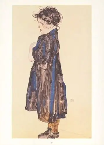 Produktbild: Germanposters Egon Schiele Maedchen im blauen Kleid S27 Poster Kunstdruck