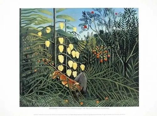 Produktbild: Germanposters Henri Rousseau Poster Kunstdruck Lotta tra la Tigre e il Toro